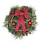 24" Red Ball Ornaments & Pinecones Artificial Pine Wreath